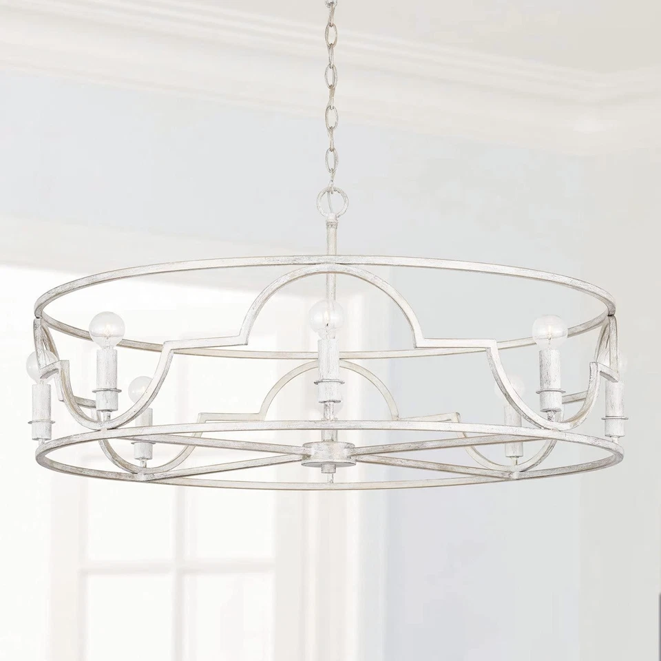 Pingente de tambor Capital Lighting 338582WW Demi French Country metal, 8 luzes 480 para - Imagem 2 de 4