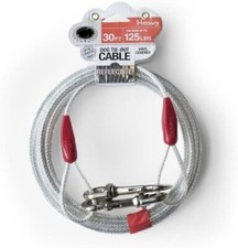 Heavy Duty 30FT Dog Runner Tie Out Cable Dog Leash Run Trolley Pet Training Lead