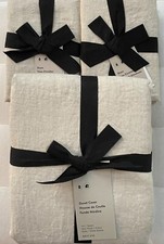 West Elm EUROPEAN FLAX LINEN Duvet Full Queen  Standard Shams Natural Flax NWT