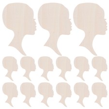 12PCS African Woman Face Cutouts with Lashes Woman Silhouette Head Wood Decor