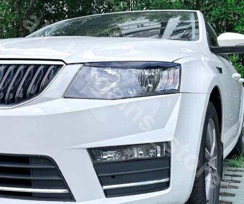 Augenbrauen Scheinwerfer Augenlidabdeckung Glanz Schwarz Skoda Octavia MK3 2015-2017 - Bild 2 von 6