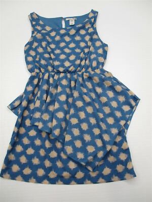 VICTORY & VICTOR Women's Size L Ruffled Polka Dot Light Blue Shift Dress