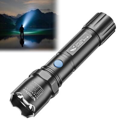 1*LED Flashlights Outdoor Portable Camping Light Fishing High Power Torches 2024