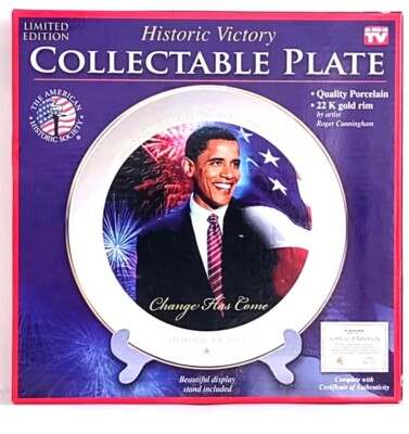 記念グッズ Historic Victory Collectable Plate obama President Barack Obama Historic Victory Collectible Plate