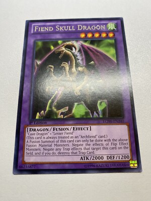#ad Yu Gi Oh Fiend Skull Dragon Rare 1st Edition LCJW EN240 MP $1.75