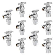 EFIELD 10PCS  1/2"  CPVC X 3/8" OD 1/4TURN COMPRESSION ANGLE STOP VALVE