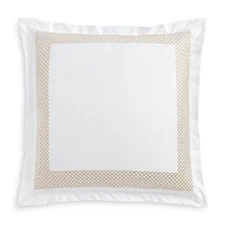 Hudson Park Collection 500TC Embroidered Geo Euro Pillow Sham 26in x 26in Sand