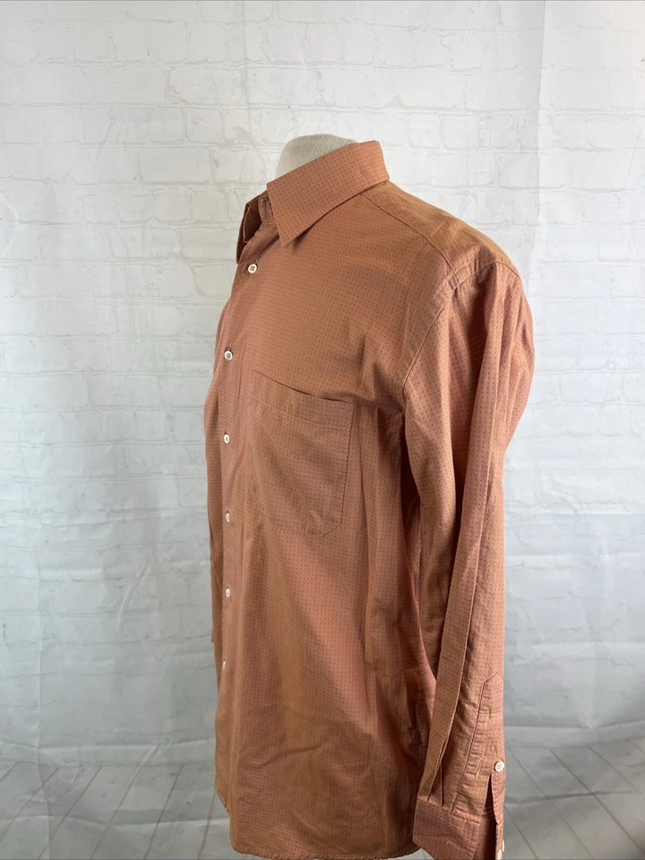 Camisa de vestir de algodón a lunares naranja para hombre Zanella TALLA L $158 Foto 3 de 4