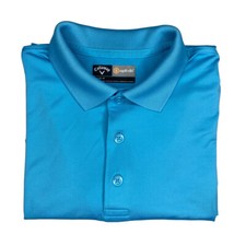 Callaway Opti Dri Short Sleeve Men  s Polo Golf Shirt Light Blue Size S
