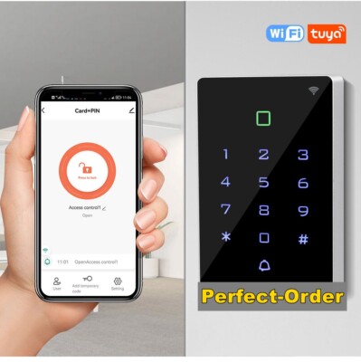 Tuya APP Waterproof Touch RFID Card+Password Door Access Control Keypad US Ship