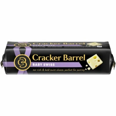 KRAFT 2 pack Cracker Barrel Baby Swiss Cheese 7 oz , (14 oz) Priority Shipping