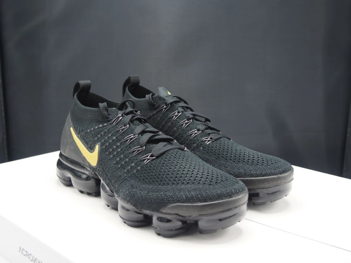 risiko Strengt Som Nike Air VaporMax Flyknit 2 Black / Metallic Gold 942843-012 Women&#039;s  8.5 US | eBay