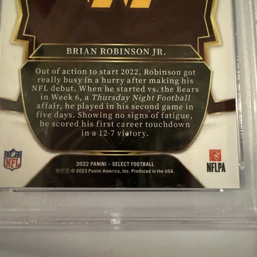 2022 Panini Select Brian Robinson Jr #78 Blue Prizm Concourse #/199 PSA 10 RC - Picture 9 of 9