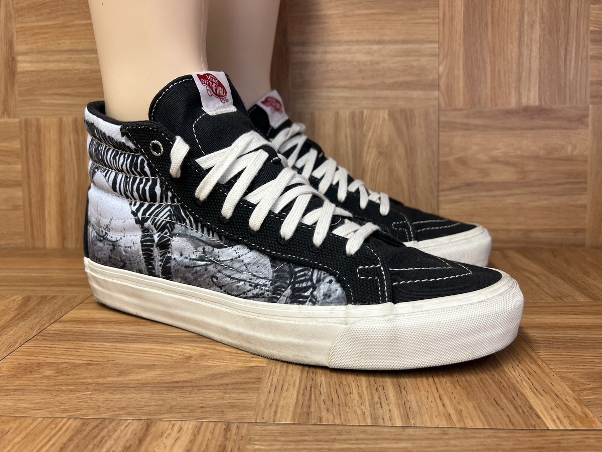 RARE🔥 Sz VANS SK8-Hi Ralph Steadman Zebra Print OG Striped