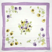 Authentic Vintage Gucci Cotton Floral Pansey Pocket Square Neck Scarf READ