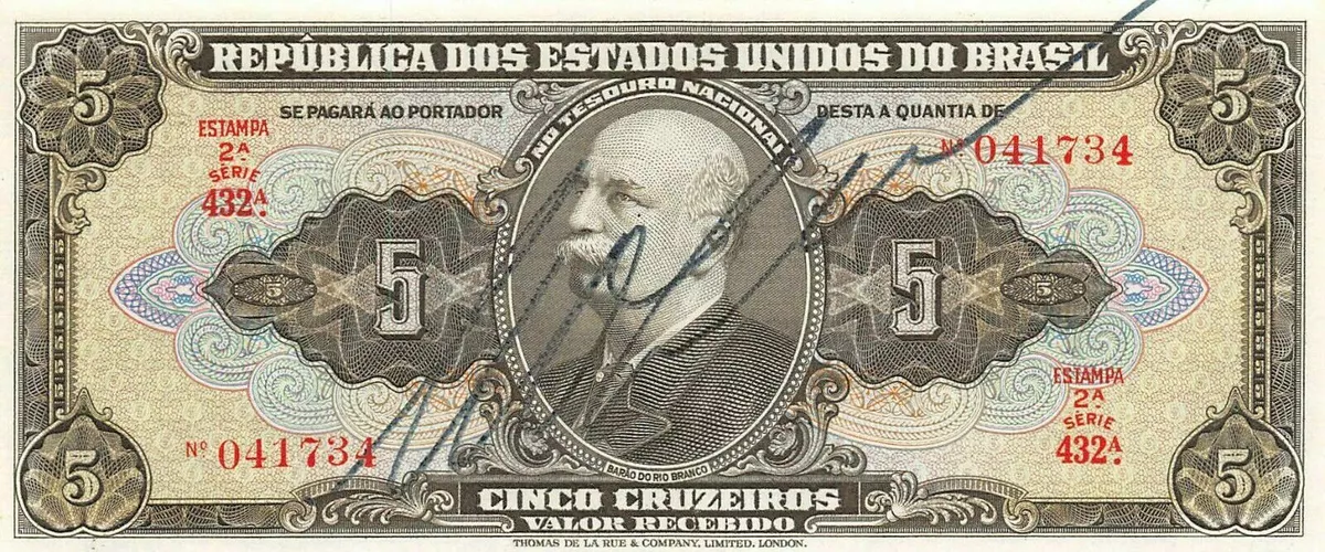 Brazil 5 Cruzeiros - Banknote - Uncirculated - Paper Money