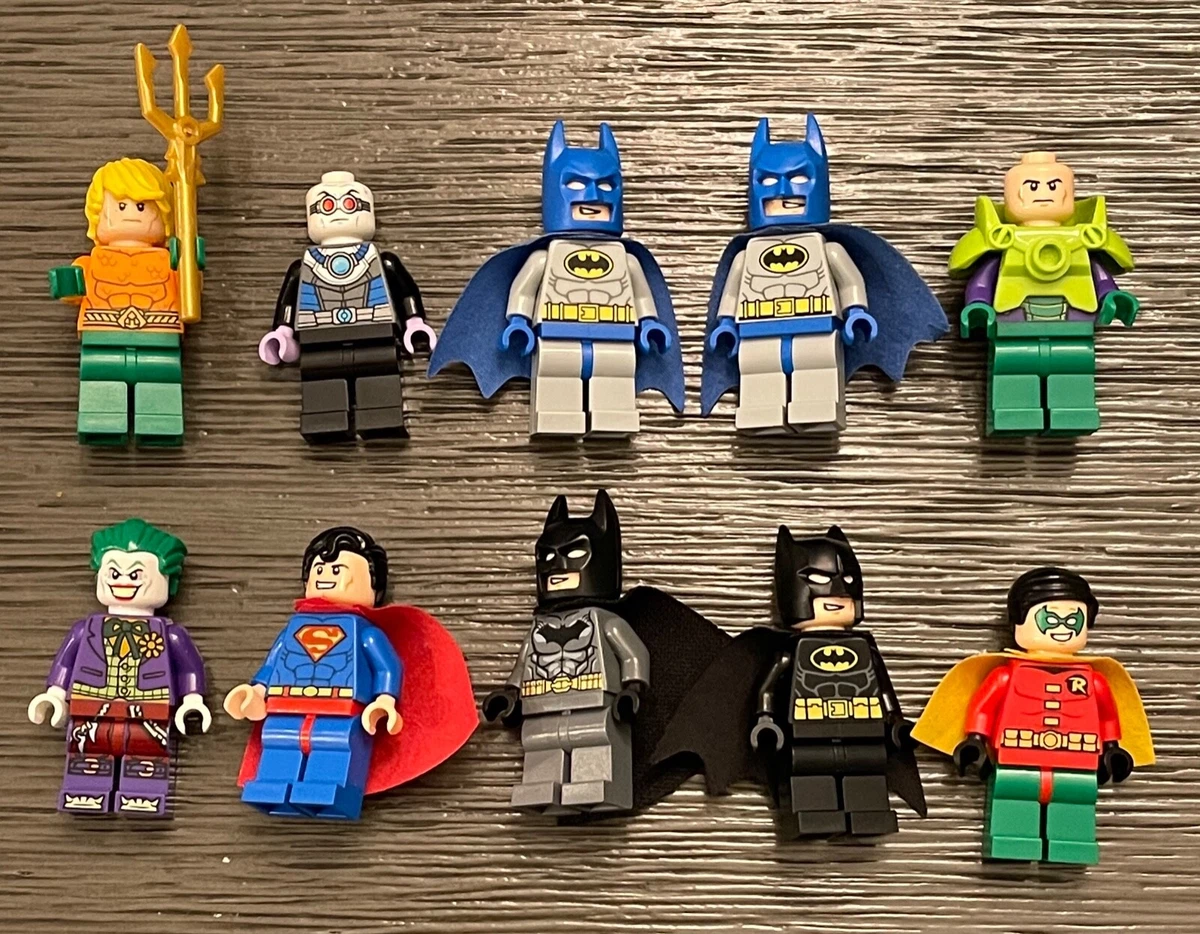 LEGO DC Super Heroes MInifigure Lot of 10 Joker Batman Super Man Robin Lex