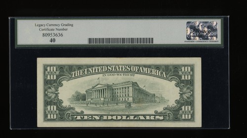 DBR 1995 $10 FRN Philadelphia Fr. 2032-C Legacy XF-40 Serial C85904681A - Picture 2 of 2