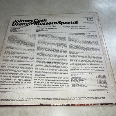 Johnny Cash “Orange Blossom Special” LP Album Columbia Records CL