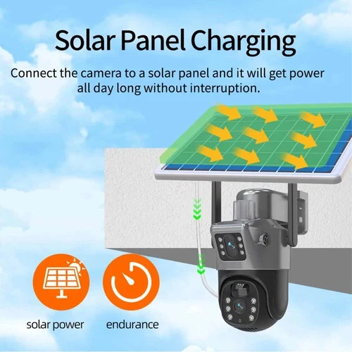 Wireless 4G 4K 6MP Dual Lens Solar Security Camera 10X Zoom PTZ CCTV Outdoor - Picture 3 of 12