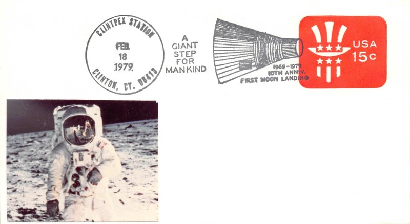 APOLLO 11 10th ANNIV. ASTRONAUT CACHET CLINTPEX CT 15c STAMPED ENV. SC#U581