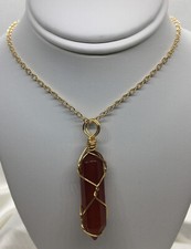 Chakra Healing Carnelian Necklace Bohemian Retro 18-20 Inch Gold-Tone New 867