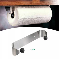 Paper Towel Holder Under Cabinet Wall Mount Stainless Steel Rack Kitchen