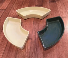 Mid-Century Lazy Susan Hors D'oeuvres Chips and Dip Serving Station Green Pieces