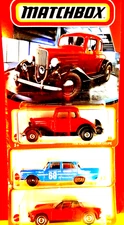Matchbox Lot of 3: 1934 Chevy + '62 Mercedes-Benz + '71 Porsche 914 Diecast 1:64