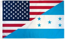 USA  Honduras Combination Flag 3x5ft USA  Honduras Combo Flag America 100D