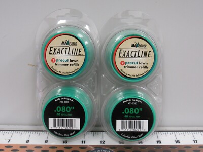 Lot of 2 Maxpower By Carlton Exactline Round .080'' Trimmer Line Refill, 80 FEET!