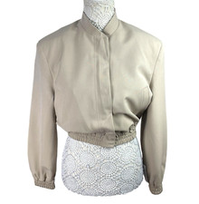 ASOS Beige Cropped Trench Coat Shoulder Pads High Neck Women’s UK Size 8