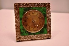 Vintage Uhr Wehrle Boudoir Alarm Clock 2 Jewels Germany Desktop Collectibles "