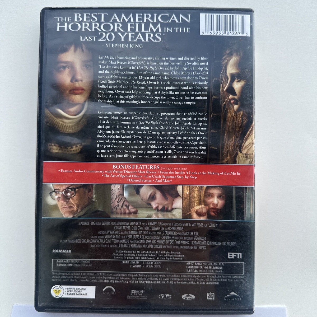 Let Me In DVD Rare Movie Jodi Smith-McPhee French & English