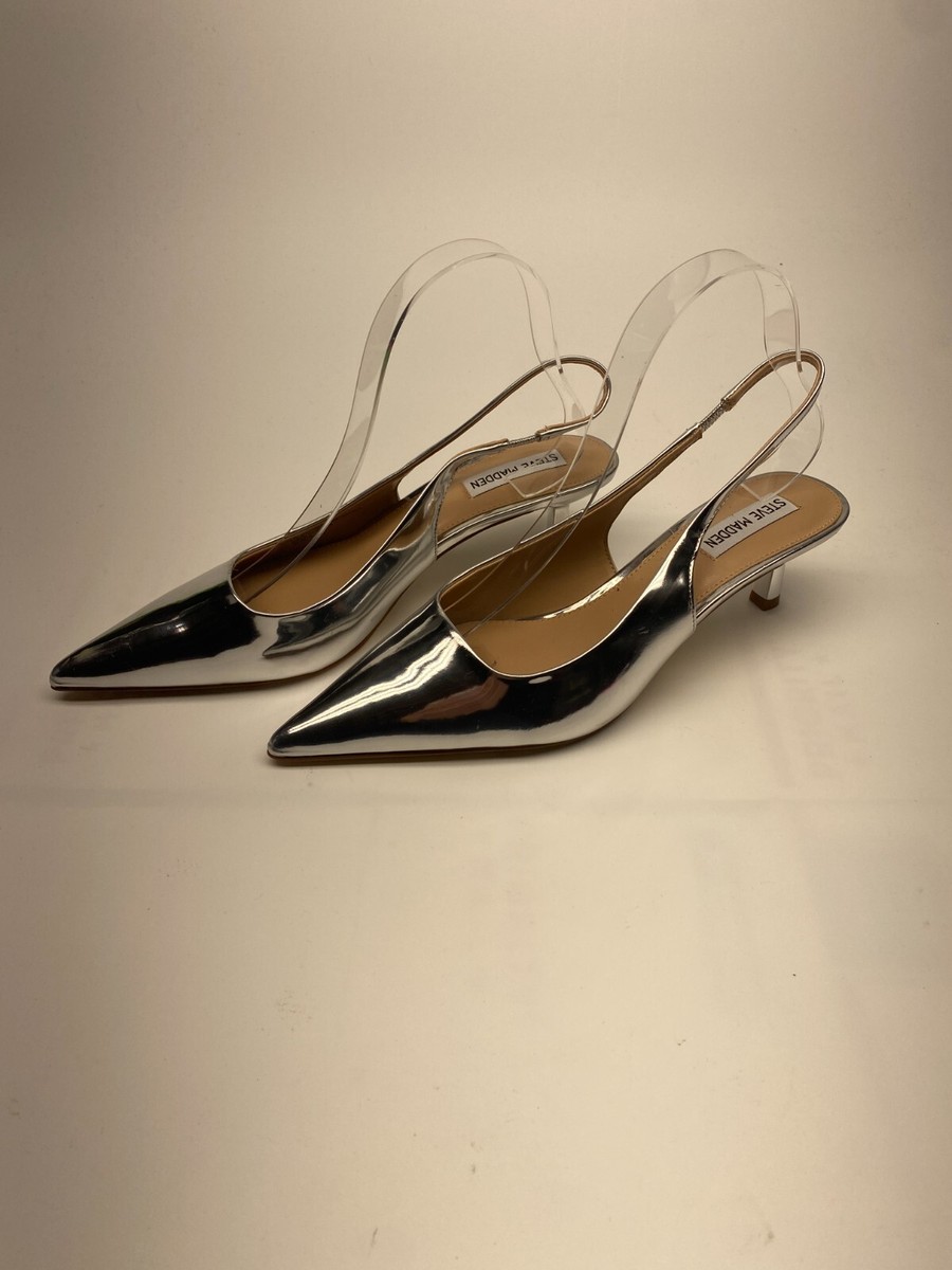 Steve Madden Womens Kari Silver Slingback Sz 9 | eBay