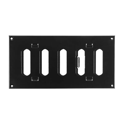 Prostko LTD Lüftungsgitter aus schwarzem Metall / 200 mm x 100 mm / mit verstellbarem