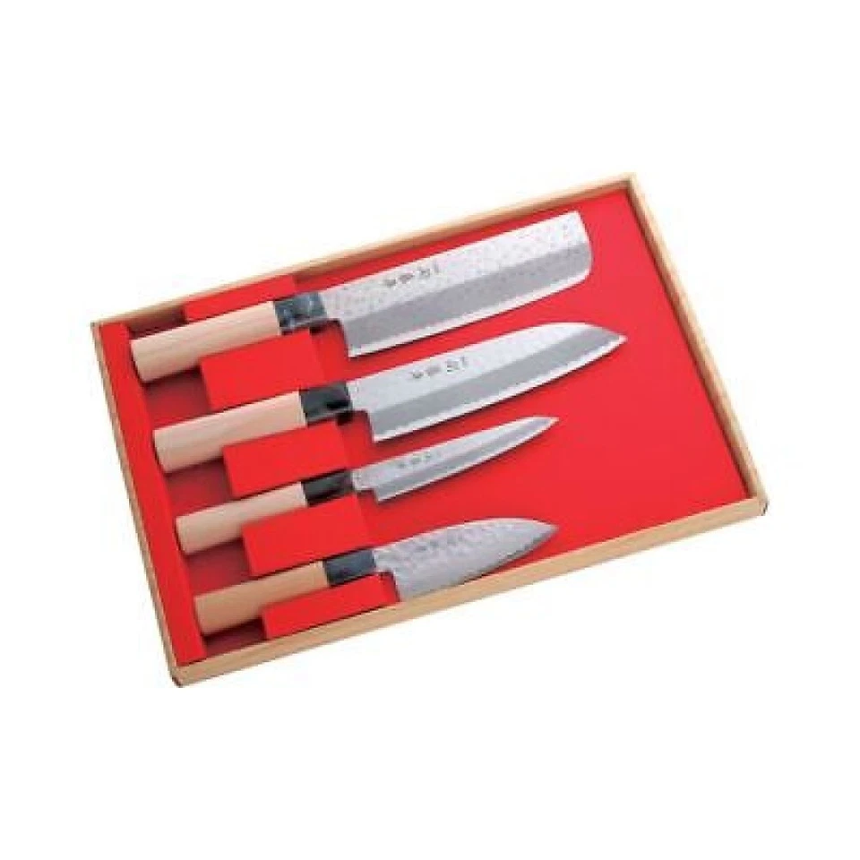 Yaxell SEKI TOBEI 30058 Kitchen Knife 4 Set Santoku Nakiri Small Deba Paring - Image 4 of 4