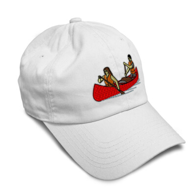 Soft Women Baseball Cap Red Canoe Embroidery Dad Hats for Men Buckle Closure