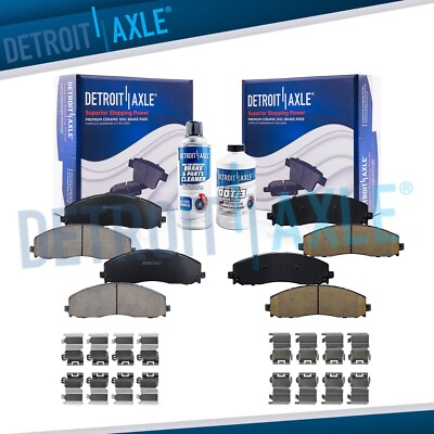 Front Rear Ceramic Brake Pads for 2013-2016 Ford F-250 F-350 F-450 Super Duty