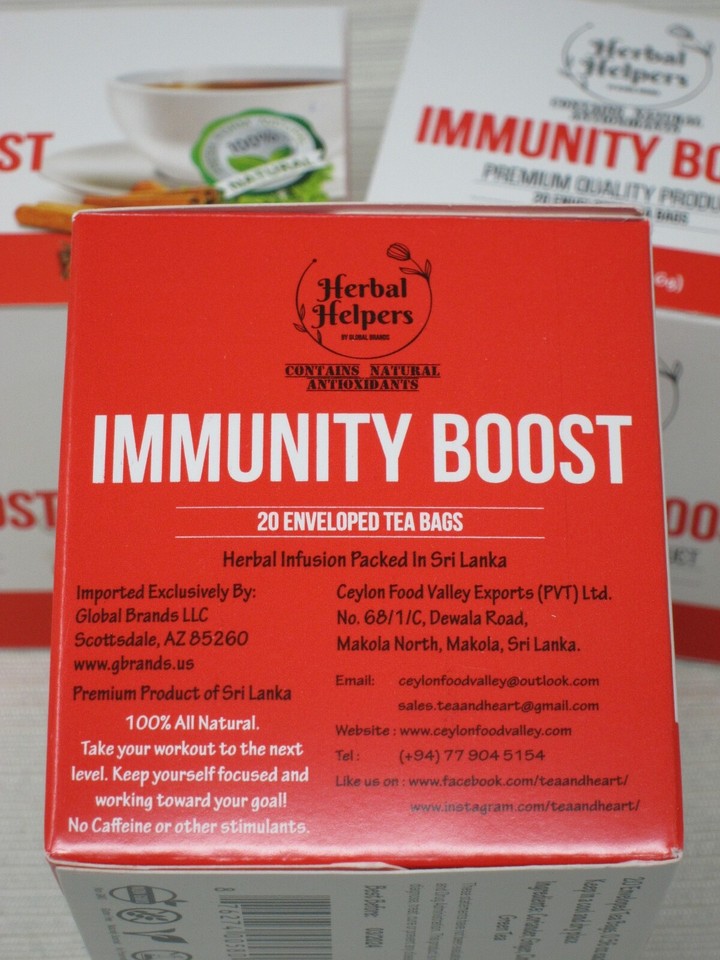 3 BOXES IMMUNITY BOOST NATURAL TEA BAGS TOTAL 60 HERBAL HELPERS
