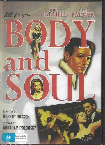 Body and Soul DVD John Garfield Lilli Palmer Brand New and Sealed Australia - Foto 1 di 1