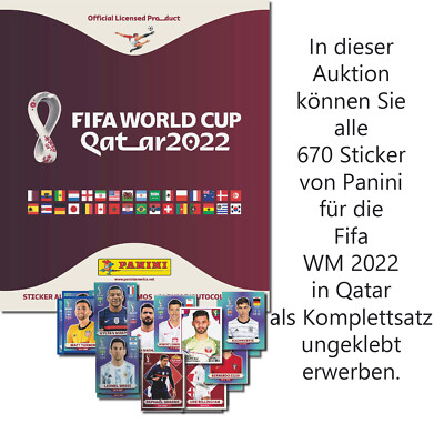 Panini - FIFA World Cup Qatar 2022 - Komplettsatz 670 ungeklebt + Leer- Album