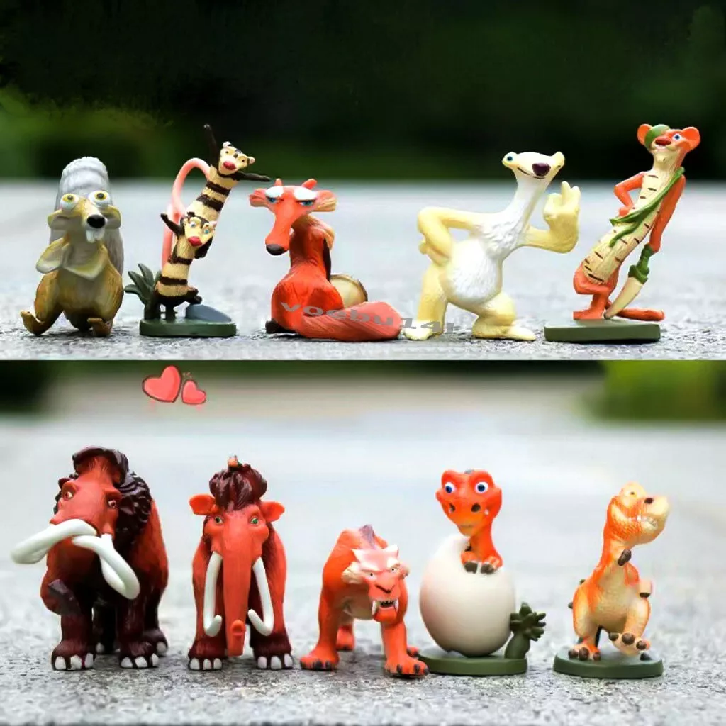 10Pcs Kids Gift Ice Age Figures 1.96 PVC Model Toys Elephant Diego Sid Toys
