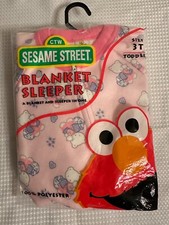 Vintage Sesame Street Blanket Sleeper Girls Size 3T KMART new In Pkg 1999 Pink