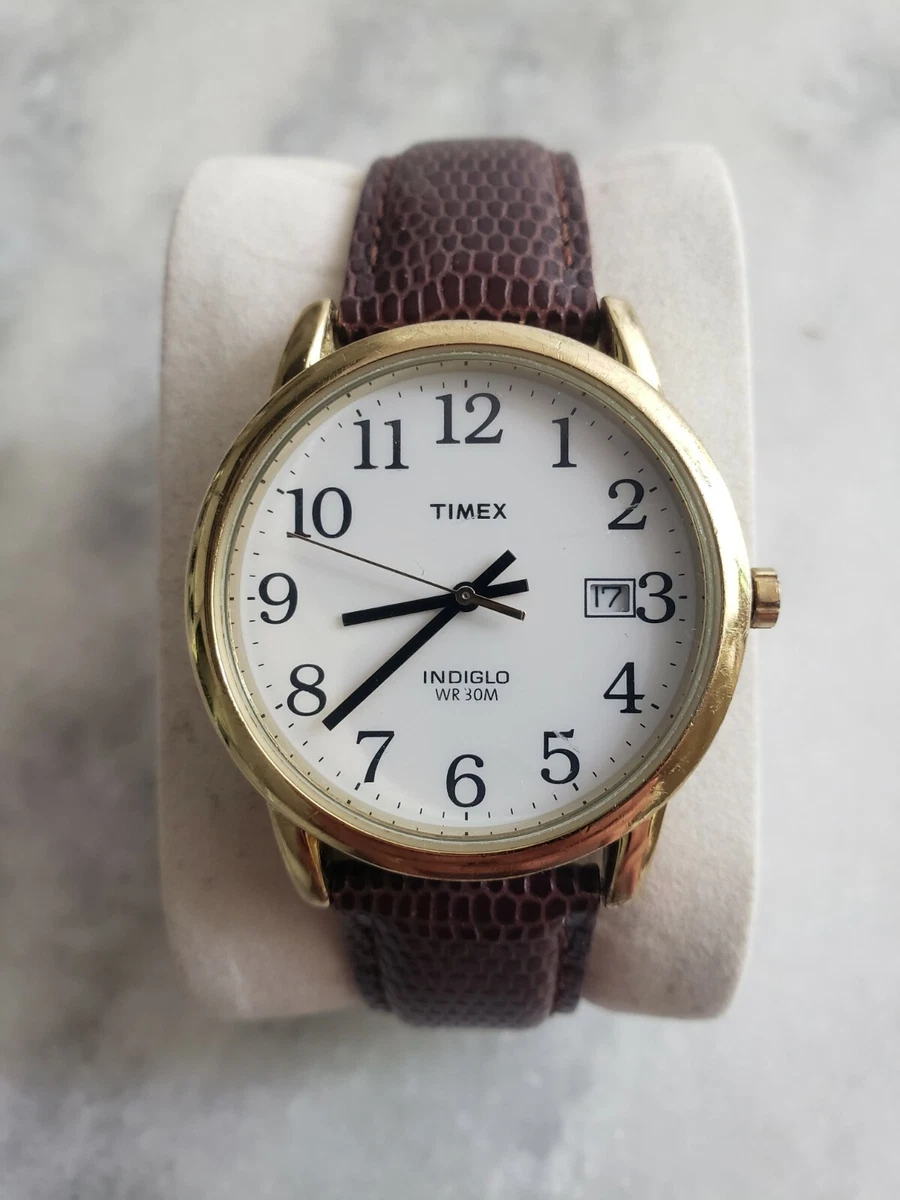 Timex WR30M Goldtone Indigo Mens Watch eBay