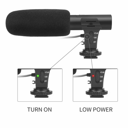 SHOOT MIC-05 3.5mm Shotgun DV Camera Stereo Microphone for Canon Nikon Sony DSLR - Picture 5 of 12
