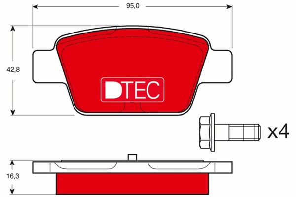 Bremsbelagsatz Scheibenbremse Dtec Cotec TRW GDB1485DTE FüR Stilo Lancia Mito 2-image