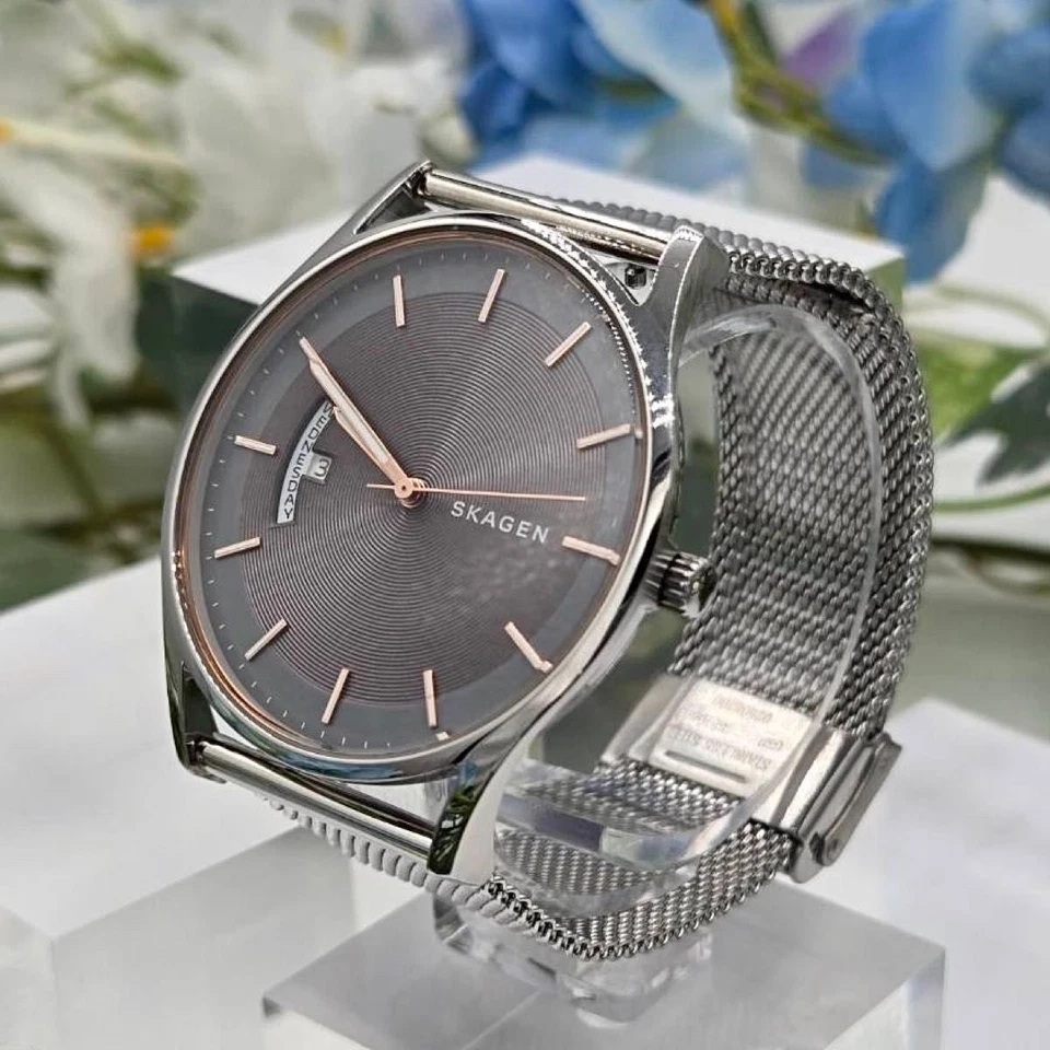 Skagen SKW6396 Holst 灰色表盘不锈钢手表全新电池日本制造 — 第 4/4 张图片