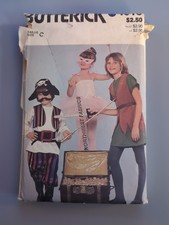 Vintage 1986 Butterick 4543 Childs Pirate Costume Pattern Size C 7 8 10 Cut 80s