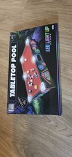 Games Hub Tabletop Pool with LED Pocket Lights, 2 Cues, and Chalk Family Fun